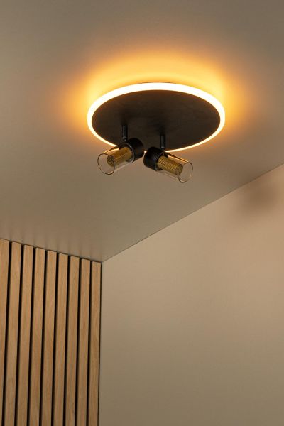 Lucide EVERINA - Flush ceiling light - Ø 30 cm - LED Dim. - CCT - 2200K/6500K - Black